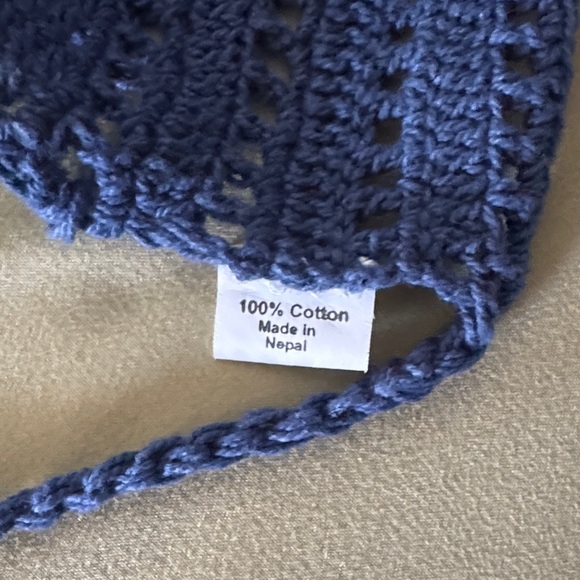 Blue Crochet Bikini Top - Picture 2 of 3